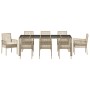 Set de Comedor de Jardín de 9 Piezas con Cojines Beig de Poliratán de , Sillas de jardín - Ref: Foro24-3334893, Precio: 612,5...