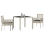 Conjunto de Comedor de Jardín de 3 Piezas con Cojines Gris Claro de Poliratán de , Sillas de jardín - Ref: Foro24-3334895, Pr...
