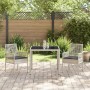 Conjunto de Comedor de Jardín de 3 Piezas con Cojines Gris Claro de Poliratán de , Sillas de jardín - Ref: Foro24-3334895, Pr...