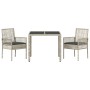 Conjunto de Comedor de Jardín de 3 Piezas con Cojines Gris Claro de Poliratán de , Sillas de jardín - Ref: Foro24-3334895, Pr...