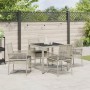 Set de Comedor de Jardín de 5 Piezas con Cojines Gris Claro de Poliratán de , Sillas de jardín - Ref: Foro24-3334896, Precio:...