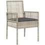 Set de Comedor de Jardín de 5 Piezas con Cojines Gris Claro de Poliratán de , Sillas de jardín - Ref: Foro24-3334896, Precio:...