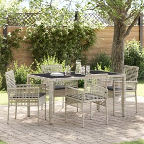 Conjunto de Comedor de Jardín de 5 Piezas con Cojines Gris Claro de Poliratán de , Sillas de jardín - Ref: Foro24-3334897, Pr...