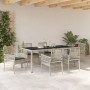 Juego de Comedor de Jardín de 7 Piezas con Cojines en Polirratán Gris Claro de , Sillas de jardín - Ref: Foro24-3334899, Prec...