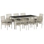 Conjunto de Comedor de Jardín de 9 Piezas Gris Claro Poliratán de , Sillas de jardín - Ref: Foro24-3334900, Precio: 565,83 €,...