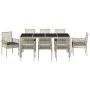 Conjunto de Comedor de Jardín de 9 Piezas Gris Claro Poliratán de , Sillas de jardín - Ref: Foro24-3334900, Precio: 565,83 €,...