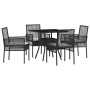 Juego de comedor de jardín de 5 piezas negro de poliratán de , Sillas de jardín - Ref: Foro24-3334924, Precio: 307,55 €, Desc...