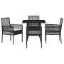 Juego de comedor de jardín de 5 piezas negro de poliratán de , Sillas de jardín - Ref: Foro24-3334924, Precio: 307,55 €, Desc...