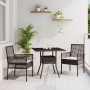 Conjunto de Comedor de Jardín de 3 Piezas Marrón Ratán Poliéster de , Sillas de jardín - Ref: Foro24-3334925, Precio: 189,45 ...
