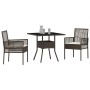 Conjunto de Comedor de Jardín de 3 Piezas Marrón Ratán Poliéster de , Sillas de jardín - Ref: Foro24-3334925, Precio: 189,45 ...