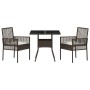 Conjunto de Comedor de Jardín de 3 Piezas Marrón Ratán Poliéster de , Sillas de jardín - Ref: Foro24-3334925, Precio: 189,45 ...