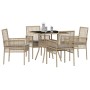 Juego de Comedor de Jardín de 5 Piezas Beige de Ratán Polímero de , Sillas de jardín - Ref: Foro24-3334930, Precio: 301,92 €,...