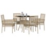 Juego de Comedor de Jardín de 5 Piezas Beige Poliratán de , Sillas de jardín - Ref: Foro24-3334932, Precio: 299,66 €, Descuen...