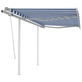 Einziehbare manuelle Markise mit blauem und weißem Gestänge 3,5x2,5 m von vidaXL, Markisen - Ref: Foro24-3069916, Preis: 497,...