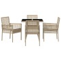 Juego de Comedor de Jardín de 5 Piezas Beige Poliratán de , Sillas de jardín - Ref: Foro24-3334932, Precio: 299,66 €, Descuen...