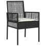 Set de Comedor de 3 Piezas para Jardín con Cojines Negros de Poliratán de , Sillas de jardín - Ref: Foro24-3334935, Precio: 2...