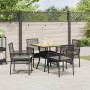 Conjunto de comedor de jardín de 5 piezas con cojines en negro de poliratán de , Sillas de jardín - Ref: Foro24-3334936, Prec...