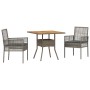Conjunto de Comedor de Jardín de 3 Piezas con Cojines Gris Ratán Polímero de , Sillas de jardín - Ref: Foro24-3334937, Precio...