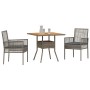 Conjunto de Comedor de Jardín de 3 Piezas con Cojines Gris Ratán Polímero de , Sillas de jardín - Ref: Foro24-3334937, Precio...