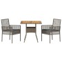 Conjunto de Comedor de Jardín de 3 Piezas con Cojines Gris Ratán Polímero de , Sillas de jardín - Ref: Foro24-3334937, Precio...