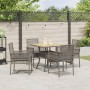 Juego de Comedor de Jardín de 5 Piezas con Cojines Gris Poliratán de , Sillas de jardín - Ref: Foro24-3334938, Precio: 296,28...