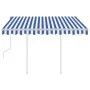 Einziehbare manuelle Markise mit blauem und weißem Gestänge 3,5x2,5 m von vidaXL, Markisen - Ref: Foro24-3069916, Preis: 497,...