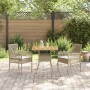 Juego de Comedor de Jardín de 3 Piezas con Cojines Beige Poliratán de , Sillas de jardín - Ref: Foro24-3334939, Precio: 192,4...