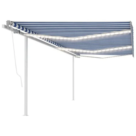 Toldo manual retráctil con LED azul y blanco 6x3,5 m de vidaXL, Toldos - Ref: Foro24-3070081, Precio: 862,03 €, Descuento: %