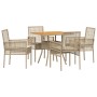 Conjunto de Comedor de Jardín de 5 Piezas con Cojines Beige Polirratán de , Sillas de jardín - Ref: Foro24-3334940, Precio: 2...