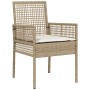 Conjunto de Comedor de Jardín de 5 Piezas con Cojines Beige Polirratán de , Sillas de jardín - Ref: Foro24-3334940, Precio: 2...