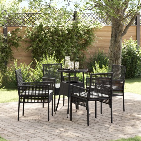 Juego de Comedor de 5 Piezas Negro Poliratán de , Sillas de jardín - Ref: Foro24-3334942, Precio: 271,79 €, Descuento: %