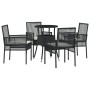 Juego de Comedor de 5 Piezas Negro Poliratán de , Sillas de jardín - Ref: Foro24-3334942, Precio: 271,79 €, Descuento: %