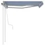 Toldo manual retráctil con postes azul y blanco 3,5x2,5 m de vidaXL, Toldos - Ref: Foro24-3069916, Precio: 497,56 €, Descuent...
