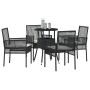 Juego de Comedor de 5 Piezas Negro Poliratán de , Sillas de jardín - Ref: Foro24-3334942, Precio: 271,79 €, Descuento: %
