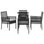 Juego de Comedor de 5 Piezas Negro Poliratán de , Sillas de jardín - Ref: Foro24-3334942, Precio: 271,79 €, Descuento: %