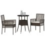 Juego de Comedor de Jardín de 3 Piezas Marrón Ratán Poliéster de , Sillas de jardín - Ref: Foro24-3334943, Precio: 162,21 €, ...