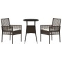 Juego de Comedor de Jardín de 3 Piezas Marrón Ratán Poliéster de , Sillas de jardín - Ref: Foro24-3334943, Precio: 162,21 €, ...