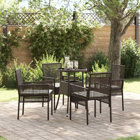 Juego de Comedor de Jardín de 5 Piezas Marrón Polirratán de , Sillas de jardín - Ref: Foro24-3334944, Precio: 270,07 €, Descu...