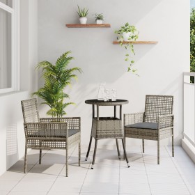 Juego de Comedor de Jardín de 3 Piezas Gris Ratán Sintético de , Sillas de jardín - Ref: Foro24-3334945, Precio: 163,20 €, De...