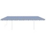 Toldo manual retráctil con LED azul y blanco 6x3,5 m de vidaXL, Toldos - Ref: Foro24-3070081, Precio: 848,48 €, Descuento: %