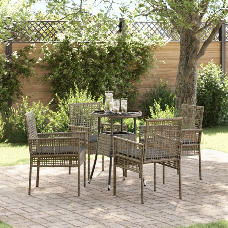 Conjunto de Comedor de Jardín de 5 Piezas Gris Poliratán de , Sillas de jardín - Ref: Foro24-3334946, Precio: 271,11 €, Descu...