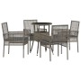 Conjunto de Comedor de Jardín de 5 Piezas Gris Poliratán de , Sillas de jardín - Ref: Foro24-3334946, Precio: 271,11 €, Descu...