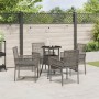 Conjunto de Comedor de Jardín de 5 Piezas Gris Poliratán de , Sillas de jardín - Ref: Foro24-3334946, Precio: 271,11 €, Descu...