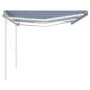 Toldo manual retráctil con LED azul y blanco 6x3,5 m de vidaXL, Toldos - Ref: Foro24-3070081, Precio: 862,03 €, Descuento: %