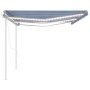 Toldo manual retráctil con LED azul y blanco 6x3,5 m de vidaXL, Toldos - Ref: Foro24-3070081, Precio: 848,48 €, Descuento: %