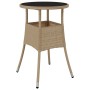 Juego de Comedor de Jardín Set de 3 Beige Mimbre, Vidrio Duradero de , Sillas de jardín - Ref: Foro24-3334947, Precio: 166,16...