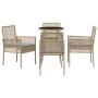 Conjunto de Comedor de Jardín de 5 Piezas Beige Polirratán de , Sillas de jardín - Ref: Foro24-3334948, Precio: 274,91 €, Des...