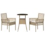 Juego de Comedor de Jardín de 3 Piezas Beige Polirratán de , Sillas de jardín - Ref: Foro24-3334949, Precio: 165,70 €, Descue...