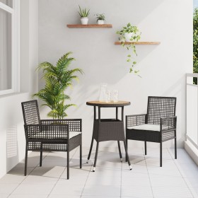 Juego de Comedor de Jardín de 3 Piezas Negro Poliratán de , Sillas de jardín - Ref: Foro24-3334951, Precio: 166,99 €, Descuen...
