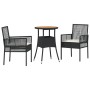 Juego de Comedor de Jardín de 3 Piezas Negro Poliratán de , Sillas de jardín - Ref: Foro24-3334951, Precio: 166,99 €, Descuen...